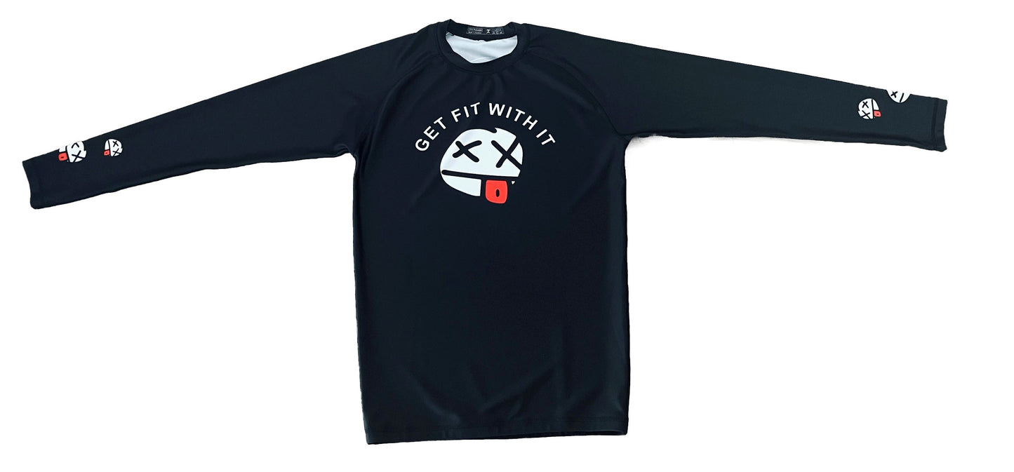 GFWI DEAD FACE Black RASHGUARD LONG SLEEVE