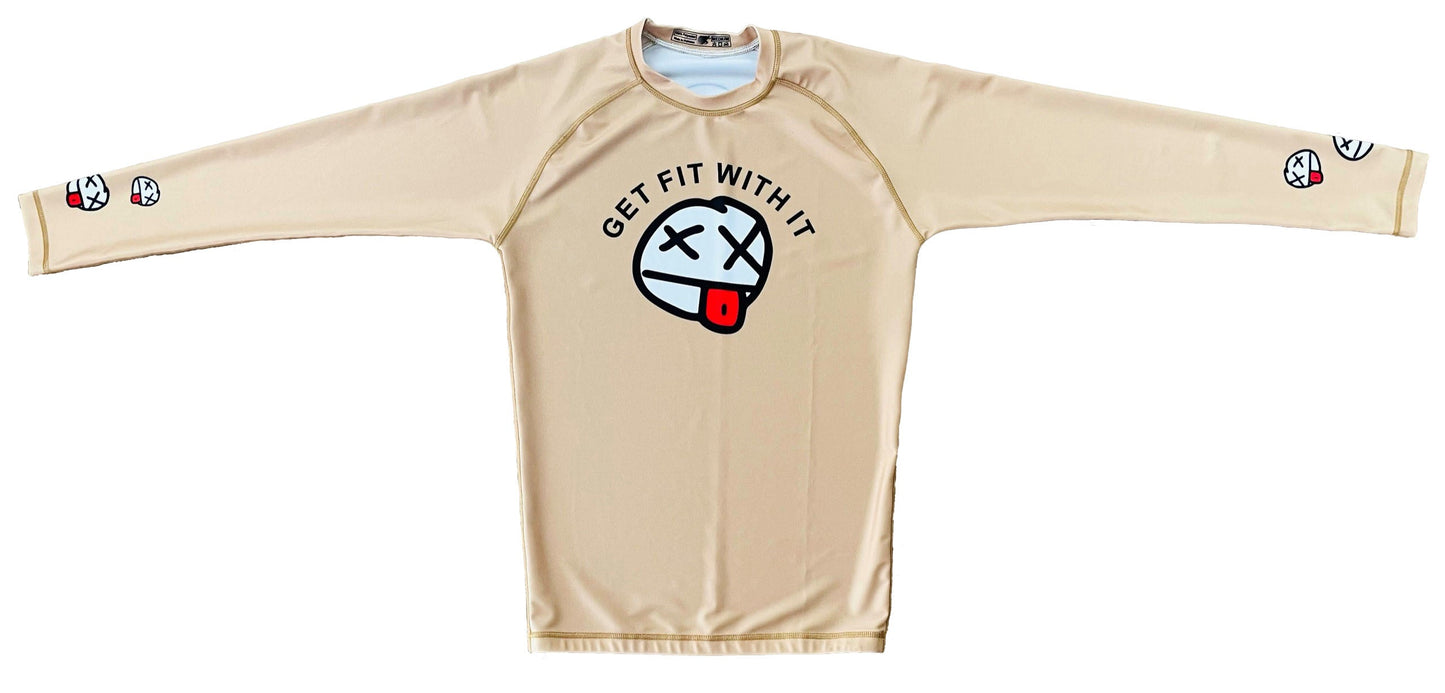 GFWI DEAD FACE Gold RASHGUARD LONG SLEEVE