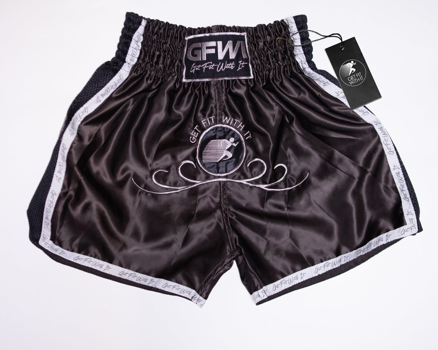 GFWI Black & White Muay Thai Shorts