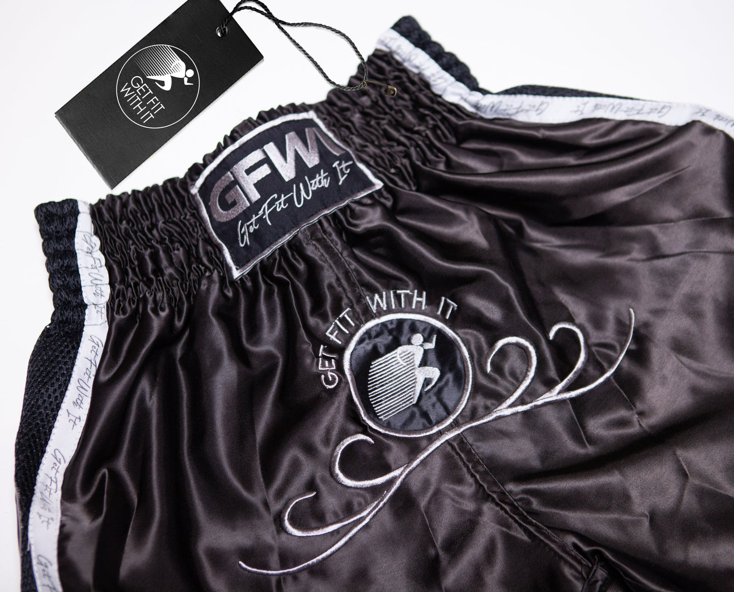 GFWI Black & White Muay Thai Shorts