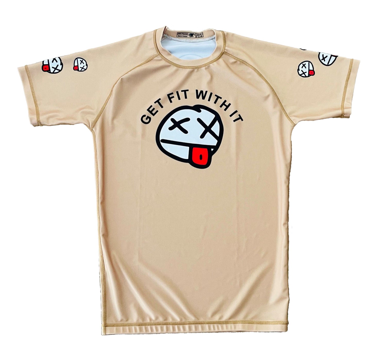 GFWI DEAD FACE Gold RASHGUARD SHORT SLEEVE