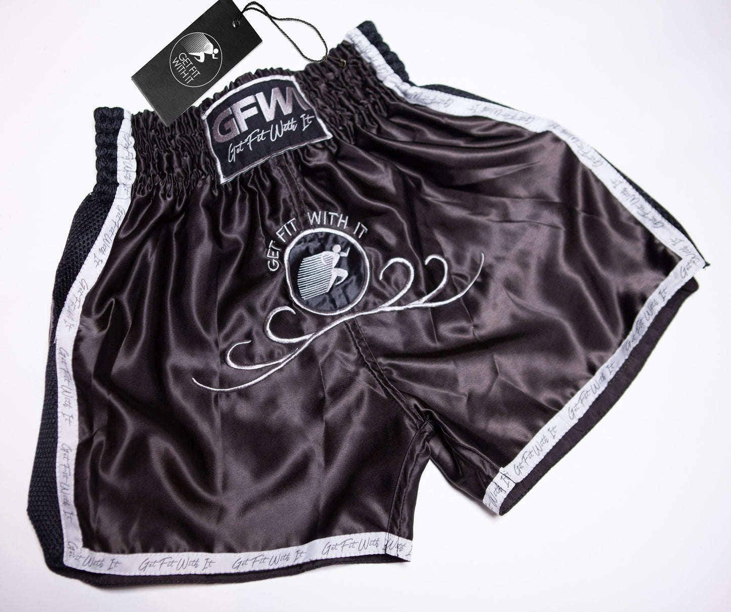 GFWI Black & White Muay Thai Shorts